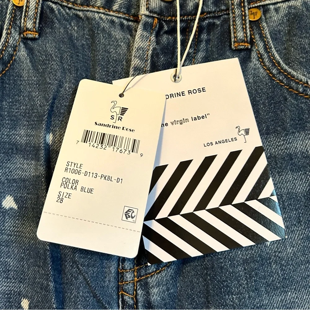 NWT Free People Sandrine Rose Sz 28/US 6 Polka dot High-rise Skinny Jeans! - Picture 6 of 16